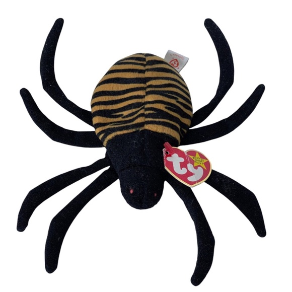 Rare Vintage 1996 TY Beanie Baby "Spinner" Spider with Tag Errors NWT - Picture 2 of 11